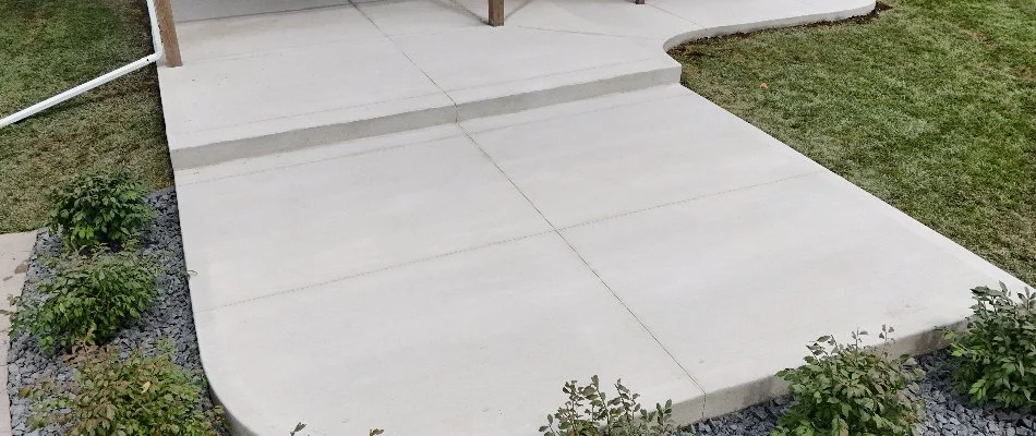 Plain concrete patio in Waukee, IA.