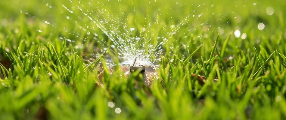 Sprinkler head in Waukee, IA, with low water pressure.