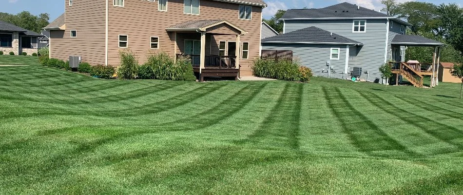 House With Freshly Mowed Grass in Saylorville, IA.