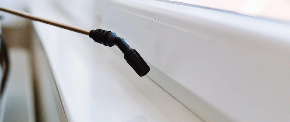 Interior pest control treatment near a window in Waukee, IA.