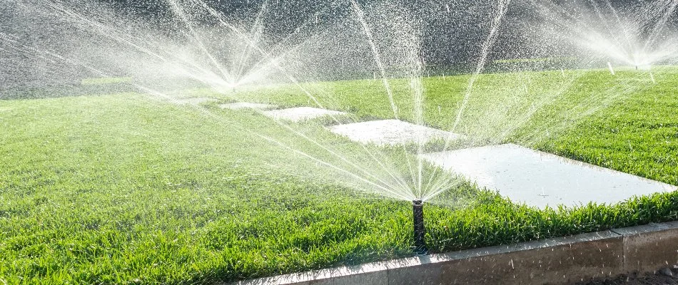Outdoor space in Avon, IA, with a retaining wall, pool, and plants.