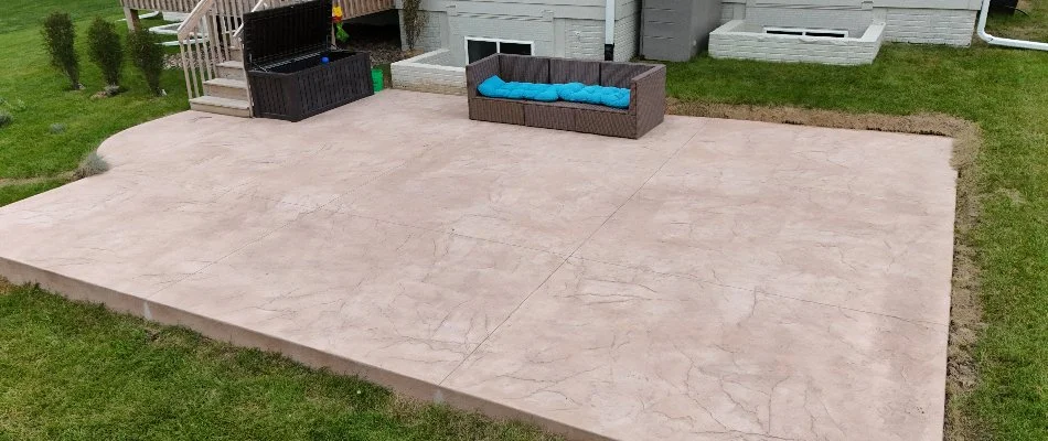 Patio in Polk City, IA, with a couch.