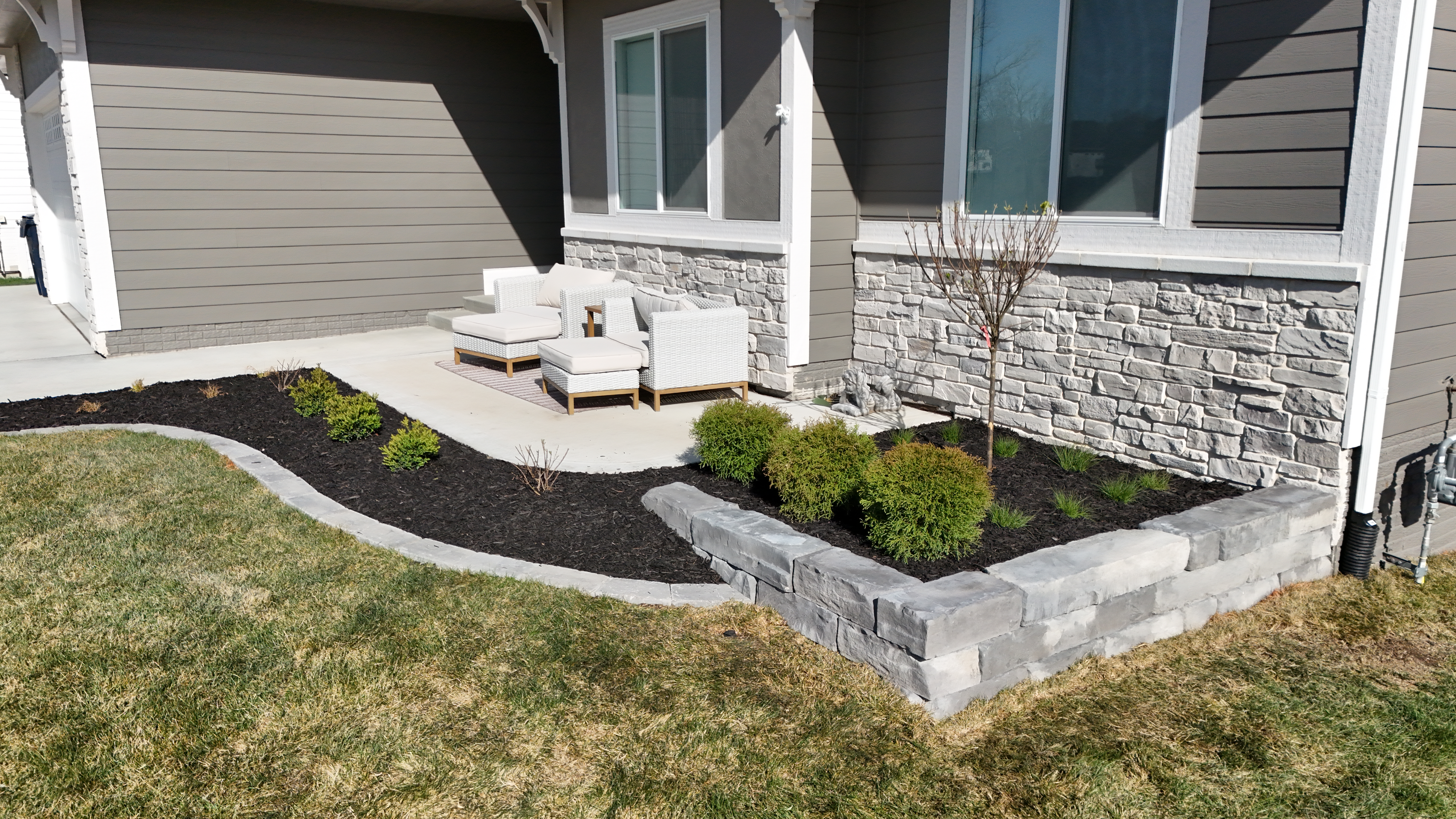 Retaining wall on a property in Waukee, IA.