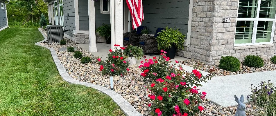 Rock landscaping in Fairmont Park, IA.