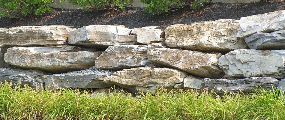 Retaining wall on a property in Waukee, IA.